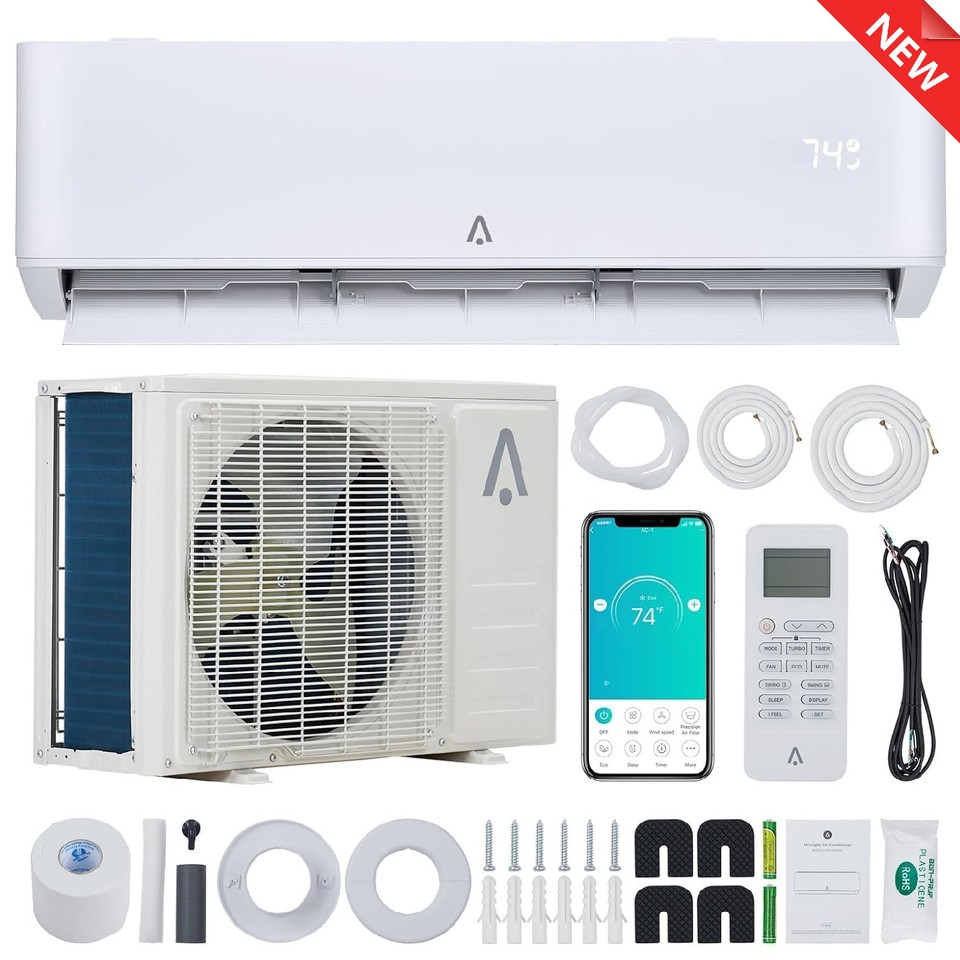18000 BTU Ductless Air Conditioner Mini Split AC Heat Pump 230V 22