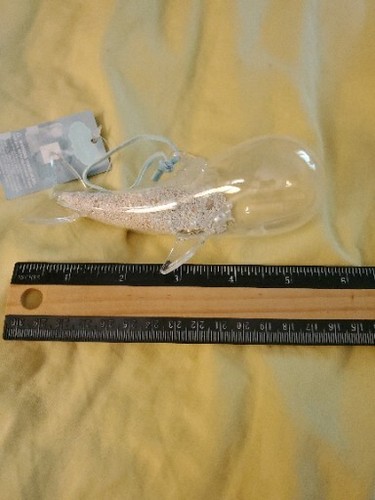 GLASS WHALE Ornament Filled With Sand Ans Shells ~ NEW - Picture 5 of 6