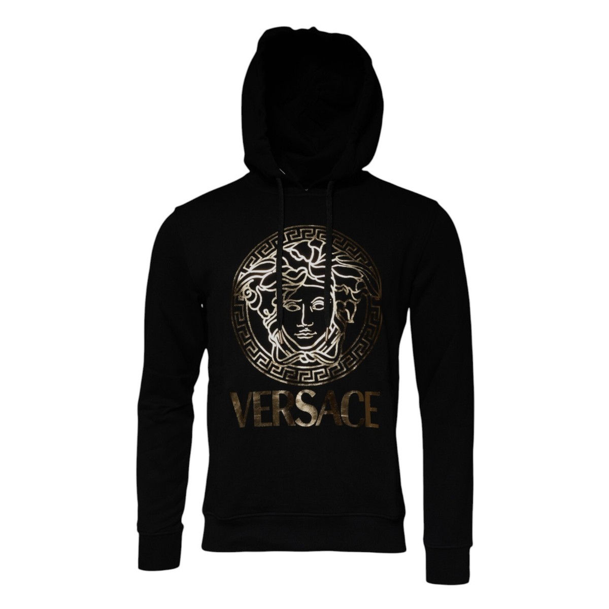 VERSACE Sweater Black Medusa Cotton Hoodie