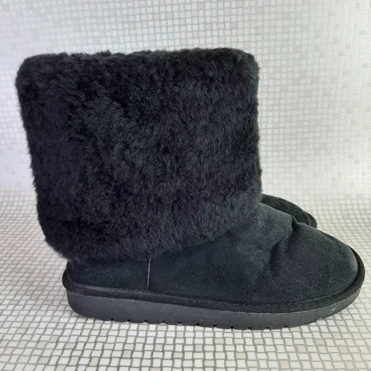 Cloud Nine Sheepskin Ankle Boots UK Size 8 Black Womens Winter Flat Comfort Warm