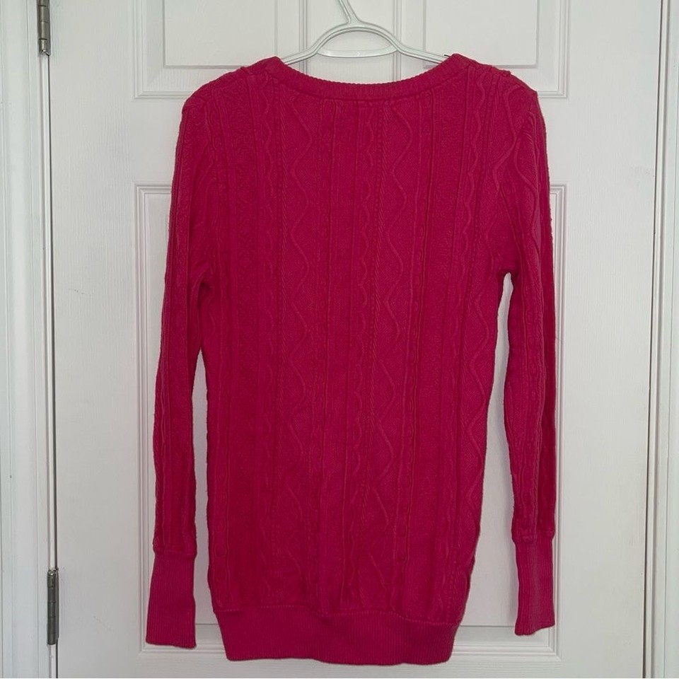 Coogi Sweater women's L Pink Cardigan V Neck Grandpa Button Front ...