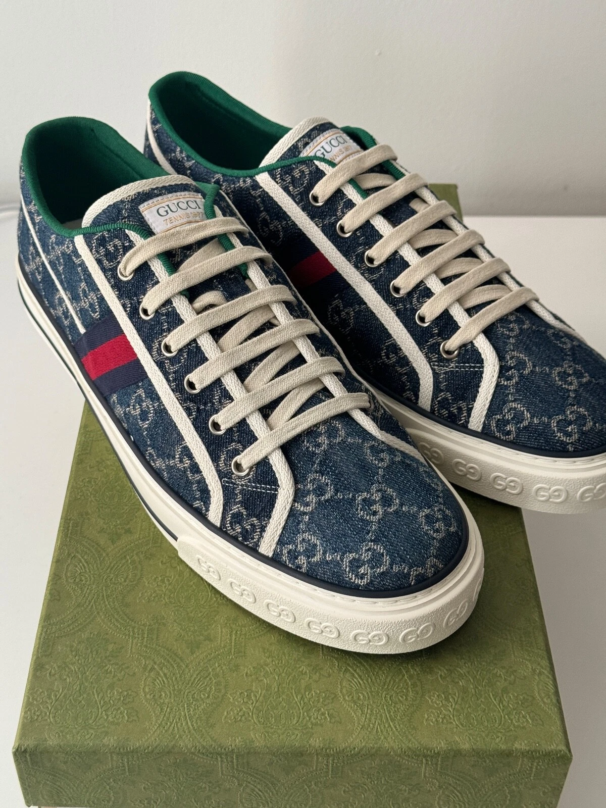 taille 13G   Baskets Gucci tennis denim imprimé GG