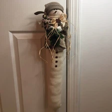 Primitive Hanging Sock Snowman Winter Decor for Wall Doorknob Tree Door Hanger