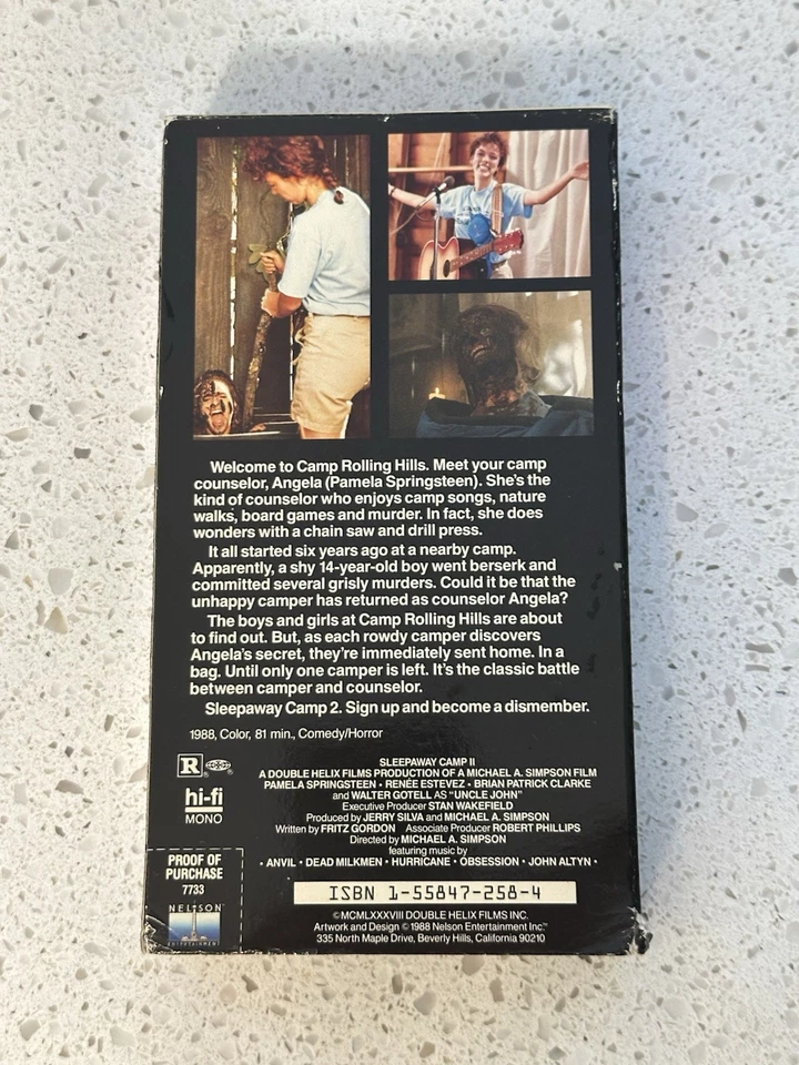 Sleepaway Camp II 2: Unhappy Campers VHS Nelson Entertainment Horror Slasher - Image 3 of 4