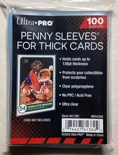 1 Pack 100 Ultra Pro Thick Card Penny Sleeves Unopened With Tracking!