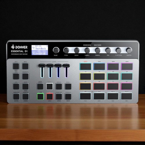 DONNER Essential D1 Performance Beat Machine Drum Machine 12 Channel Home Music - Picture 2 of 7