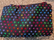 New Cat Paw Print Flannel Fabric 6 Yards Black