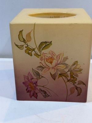 Croscill Acrylic Tissue Box Cover/ Lid Home Ridgewood Floral Design E.C.
