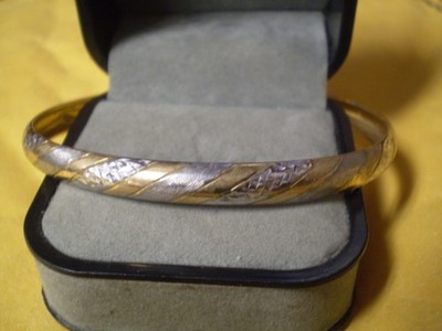 10 Karat Gelb & Weißgold Damen Design Armreif Armband 3,7 Gramm
