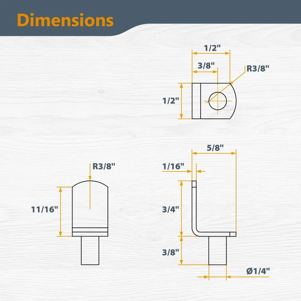 100 pasadores de estante de 1/4", soporte en L níquel, pulido, gabinete y estantería fuertes... - Imagen 4 de 4