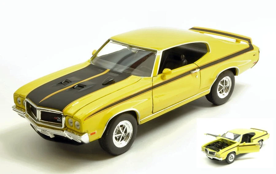 MODELLINO AUTO STATICO WELLY BUICK GSX 1970 GIALLO/NERO MODELLISMO SCALA 1:24 - Immagine 4 di 4