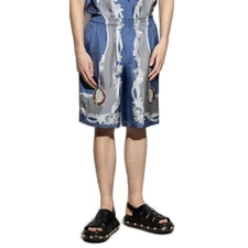 Versace Cameo Print Elasticated Waistband Silk Shorts - Image 2 of 3