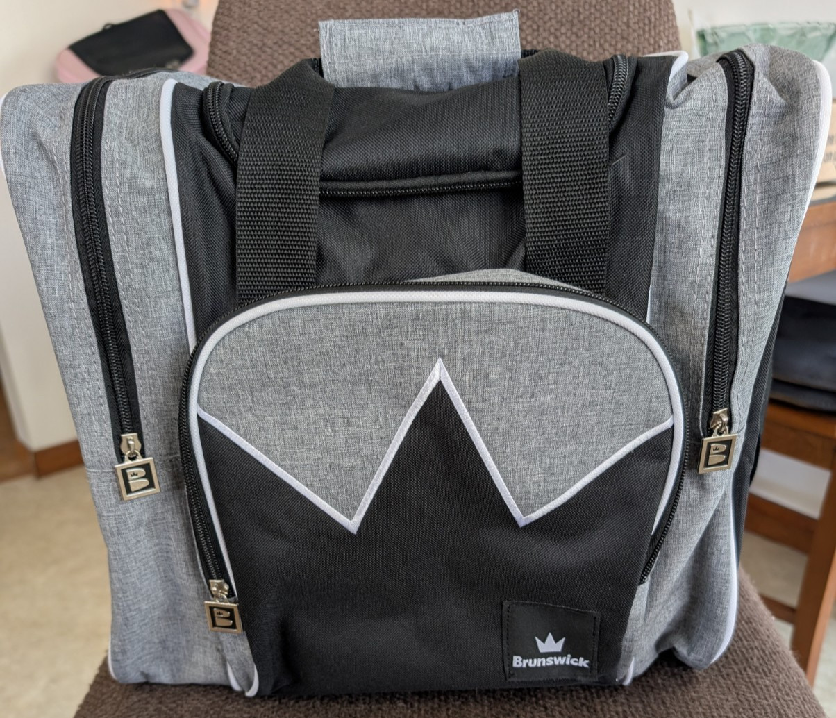 Brunswick-Edge 1-Single Bowling Ball Bag-Grey Black-Excellent
