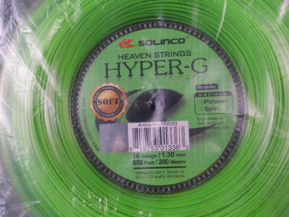 Carrete de cuerda de tenis de polietileno SOLINCO Hyper G SOFT 16 1,30 mm 656' 200 m ENVÍO GRATUITO Foto 2 de 3