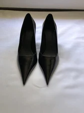 NWT Salvatore Ferragamo  Black 7cm Wedge Heel Women Patent Leather Pump MSR $930