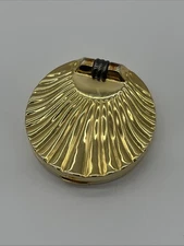 Ladies 1980s Vintage Estēe Lauder Gold Sea Shell Face Powder Compact 2.5" Estee