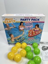 BANZAI Pool Pong Water Game Inflatable Floating Ring Summer Toy Floats READ