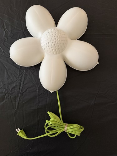 Ikea Smila Blomma White Daisy Flower 14" Wall Night Light Lamp Sconce Kids Room