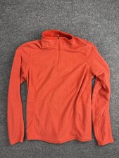 The North Face Pullover Womens Medium Orange 1/4 Zip Mock Neck Fleece Top