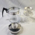 VTG PYREX FLAMEWARE GLASS COFFEE POT 4-6 CUP #8856 B  w/ CHROME LID ~ COMPLETE