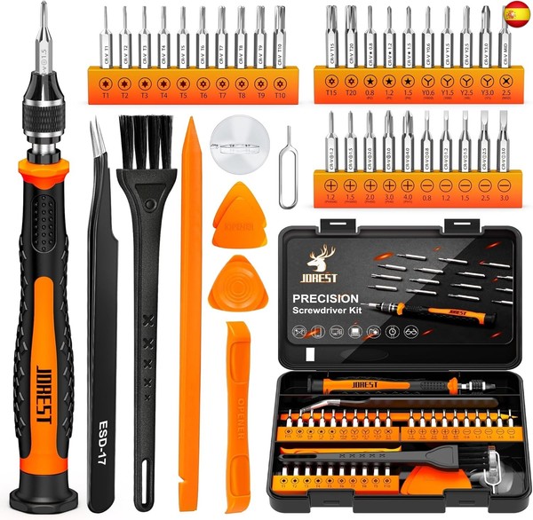 JOREST 40Pcs Destornilladores Precision Kit, Set Herramientas con Torx T1 T2 T3