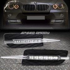 FOR 07-10 BMW E70 X5 NON M-SPORT BUMPER FOG GRILL LED DRL DAY TIME RUNNING LIGHT