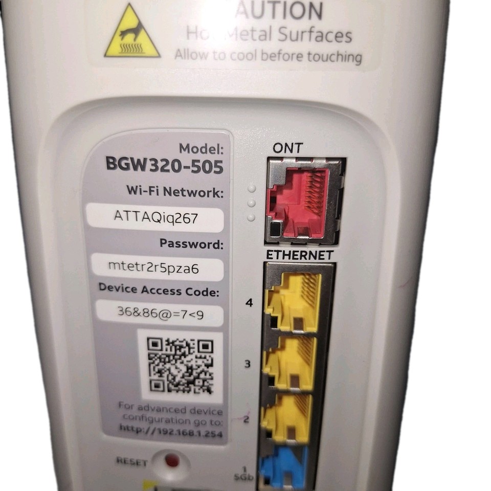 AT&T Fiber Broadband Gateway BGW320-505 Wi-Fi 6 Modem Router | eBay