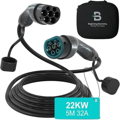 Câble de recharge Type 2 à CCS2│22 kW 32 A│5 mètres│3 phases│BENY BCG-B32-TL2