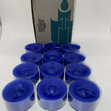 New Box of 12 PartyLite Tealight Candles Ocean Mist RoyalBlue V0464 Retired READ