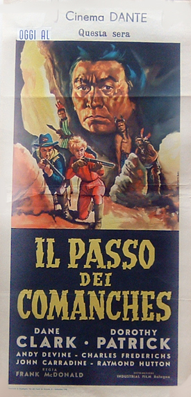 Locandina originale film Il passo dei Comanches (1954) - Regia di Frank McDonald