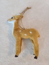 FAUX FUR DEER DOE FAWN CHRISTMAS TREE ORNAMENT