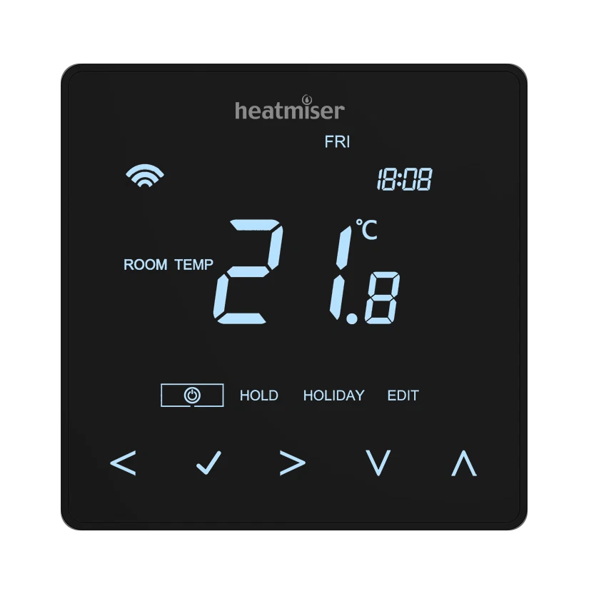 Heatmiser NeoStat WIFI 230v Glacier Black Thermostat Water Underfloor Heating. - Image 2 of 4