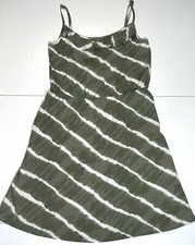 Ann Taylor LOFT Petites Green Tie-Dye Ruffle Adjustable Sleeveless Dress MP M