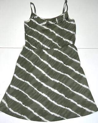 Ann Taylor LOFT Petites Green Tie-Dye Ruffle Adjustable Sleeveless Dress MP M