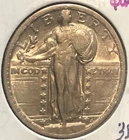 1924 standing liberty quarter , AU , scarce
