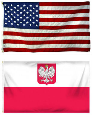 2x3 2'x3' Wholesale Combo USA American & Poland Polish Eagle Flag Grommets