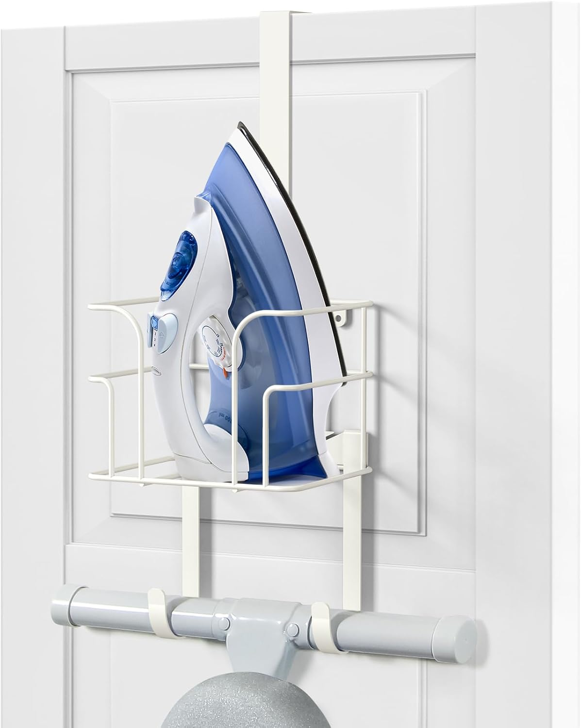 over the Door/Wall Mount Ironing Board Hanger, Laundry Room Iron and Ironing Boa-image
