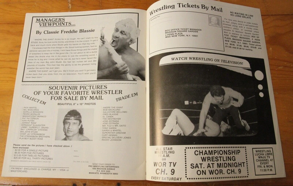 Programa de lucha libre WWF #62 marzo 1983 MSG Bob Backlund Andre the Giant Jimmy Snuka Foto 4 de 4