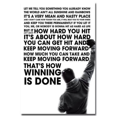 Rocky Balboa Motivational Quote Poster, All Sizes Home Decor