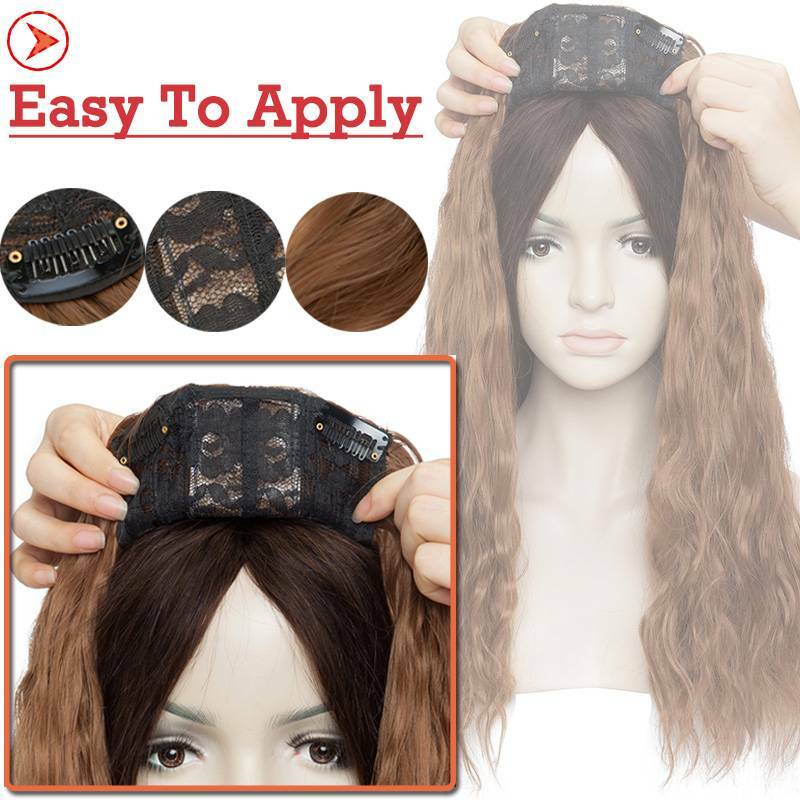 14"Classic Topper Hair Piece Women Curl Wavy Toupees Clip In As Human