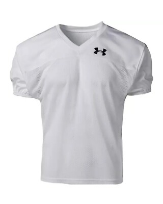 NEW Under Armour Practice Football Jersey Mens XL White Heatgear