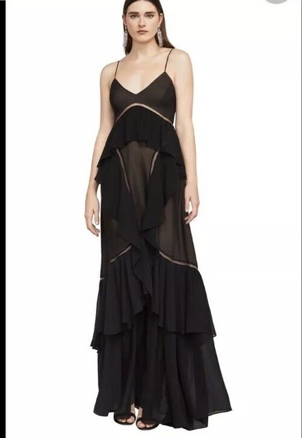 black silk evening gown