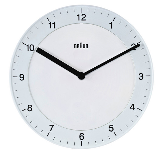 Braun BN-BC06 Wall Clock Black/White/Gray 7.8" Quiet Precision Quartz