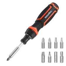 Valuemax Ratcheting Screwdriver 9-In-1 Multi Screwdriver w/Bits Phillips Slotted