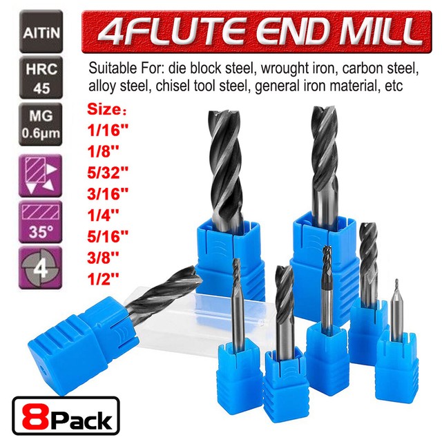 .250/" 1//4/" 2 FLUTE SINGLE END STUB LENGTH CARBIDE END MILL1//4/" X 1//4/" X 1//2/" X 2