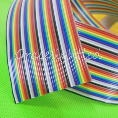 1M 2M 5M 10M 40 pin Flat Color Rainbow Ribbon IDC Cable Wire Rainbow Cable
