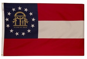 3x5 Poly Georgia State Flag New 3x5 Georgia Banner 3x5 Ga State