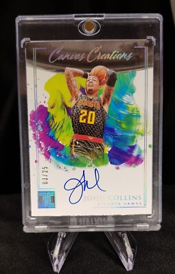 Carte Panini Impeccable John Collins 2020-21 - Toile Creations Holo Argent /25 - NBA Atlanta Hawks