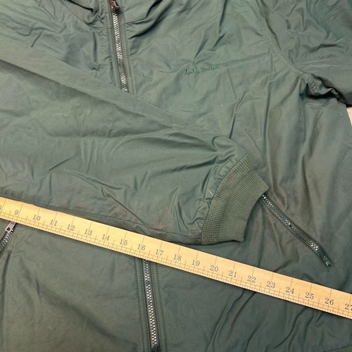 L.L Bean Bomber Jacket Mens 2XL Vintage Full Zip Fleece Lined Coat, Green - Picture 2 of 10
