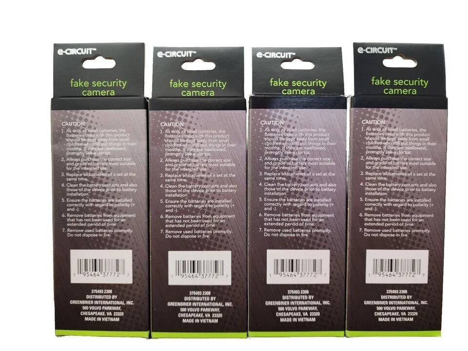 4 Pack Simulated Security Camera Indoor W/ Red Flashing Light Batteries Included - Image 4 of 4